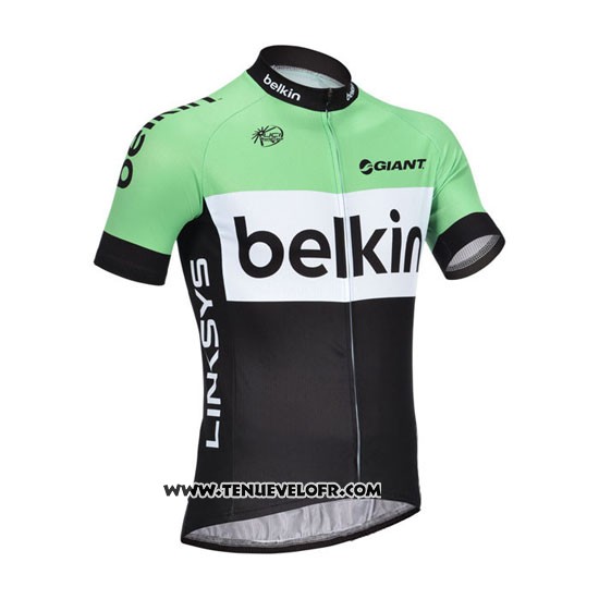 2013 Maillot Ciclismo Belkin Vert et Noir Manches Courtes et Cuissard